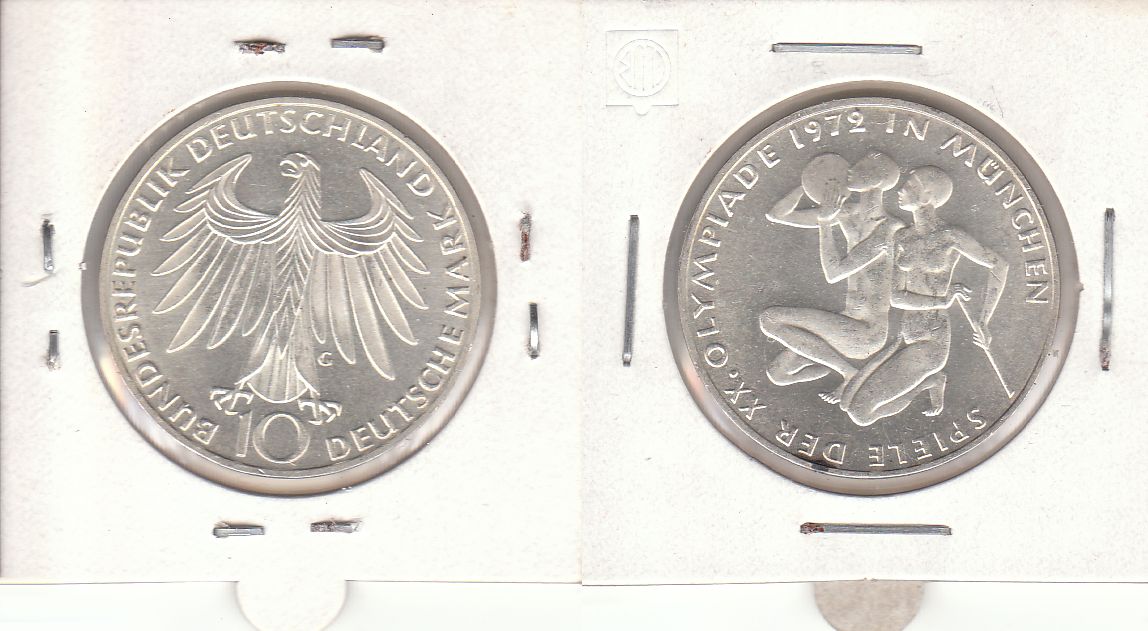 10 DM Gedenkmünze 1972 G Olympische Spiele 1972 in München – Sportlerpaar ST