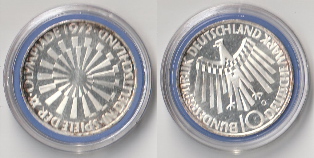 10 DM Gedenkmünze 1972 G Strahlenspirale ST