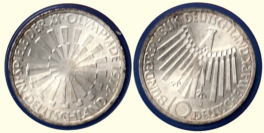 10 DM Gedenkmünze 1972 J Strahlenspirale ST