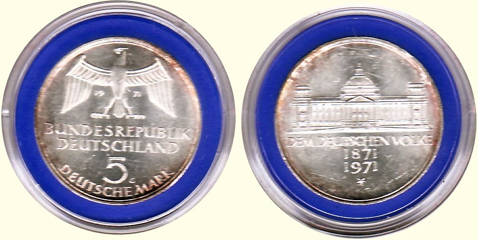 10 DM Gedenkmünze 1971 G 100. Jahrestag der Reichsgründung ST
