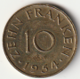 10 Franken Saarland 1954